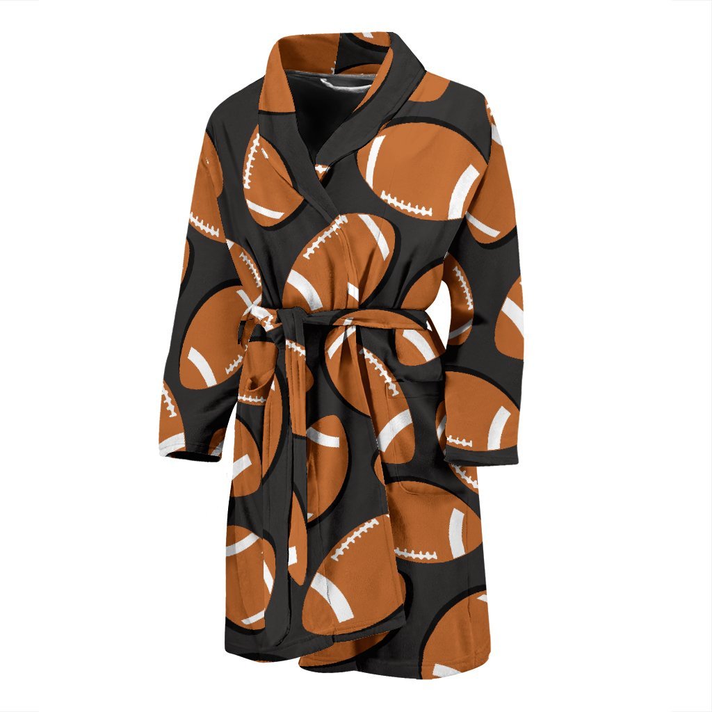 Rugby Ball American Football Print Pattern Men Long Robe-grizzshop