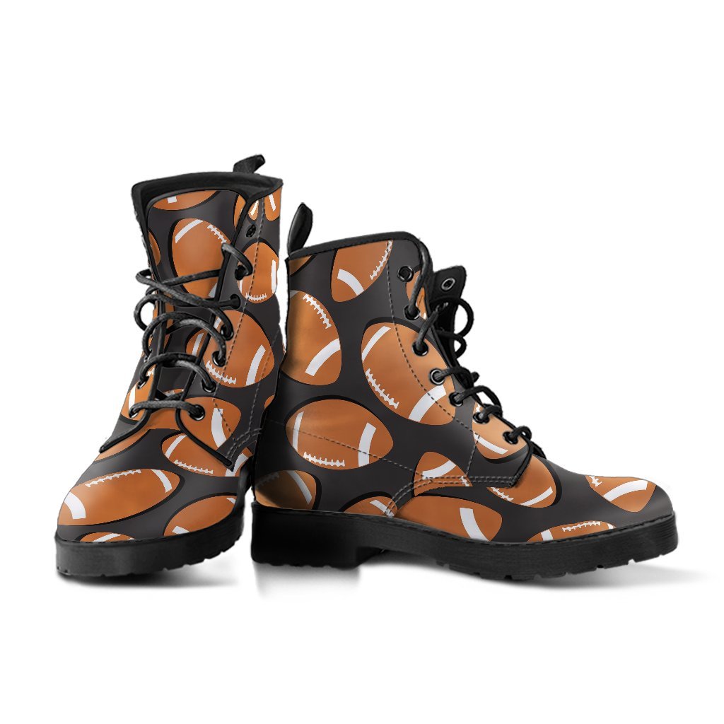 Rugby Ball American Football Print Pattern Men Women Leather Boots-grizzshop