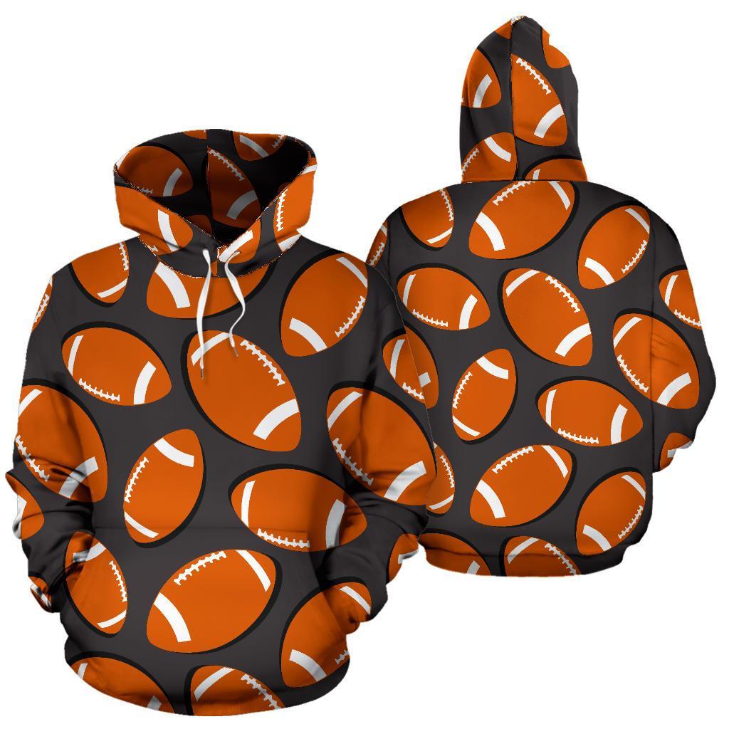 Rugby Ball American Football Print Pattern Men Women Pullover Hoodie-grizzshop