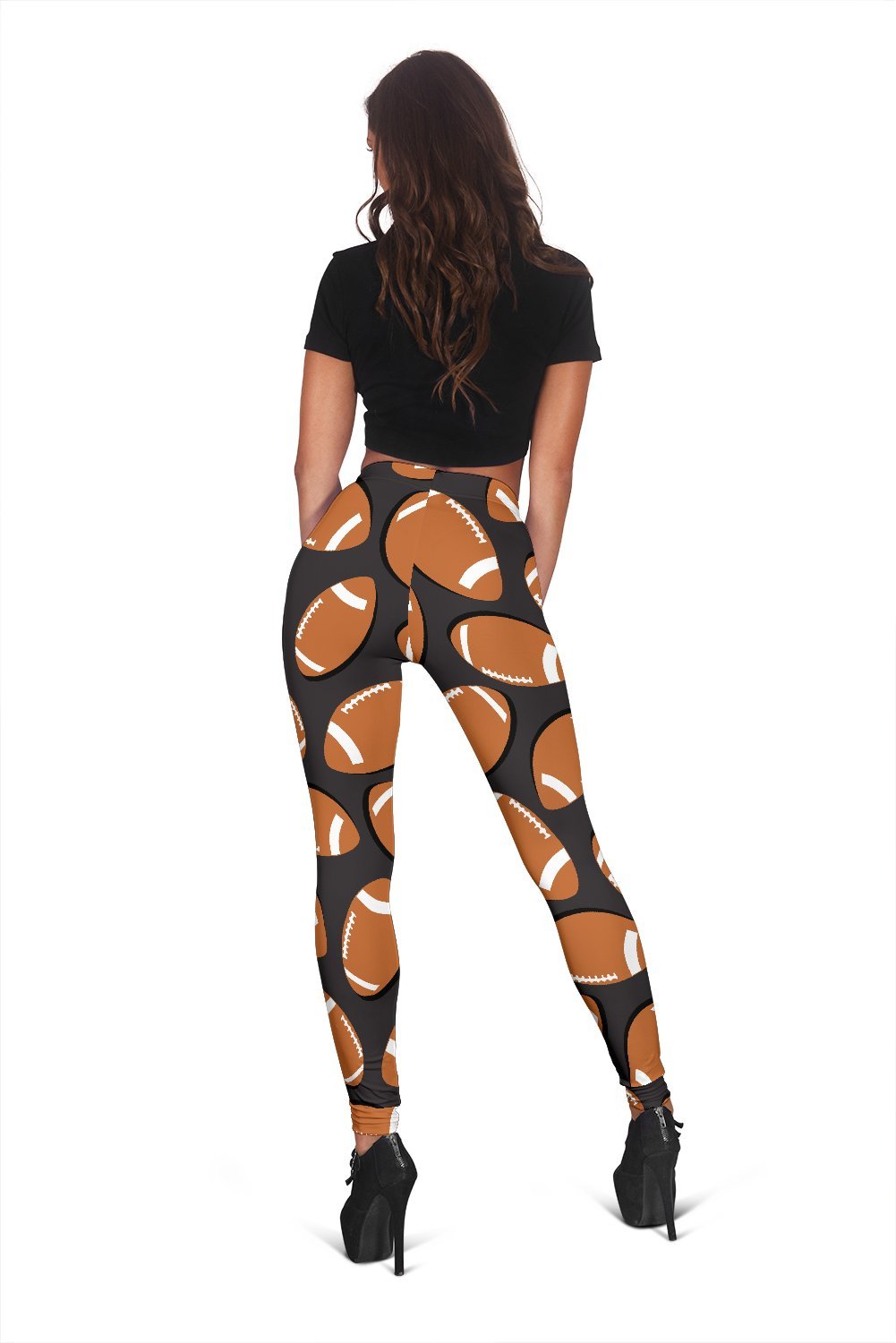 Rugby Ball American Football Print Pattern Women Leggings-grizzshop