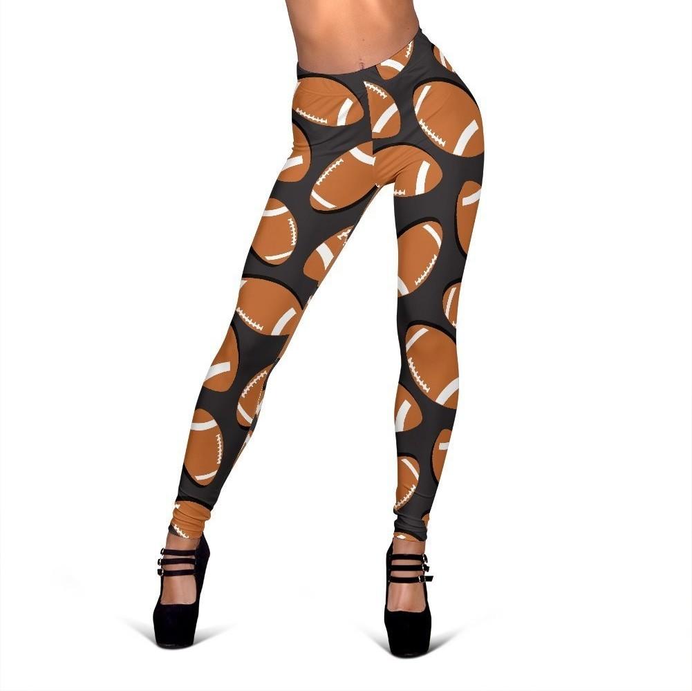 Rugby Ball American Football Print Pattern Women Leggings-grizzshop