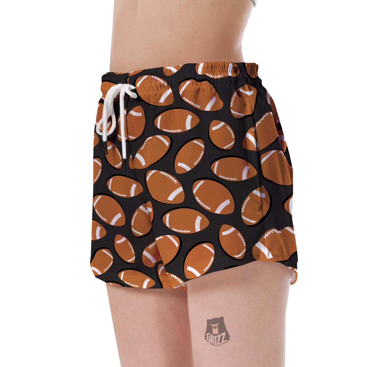 Rugby Ball American Football Print Pattern Women's Shorts-grizzshop