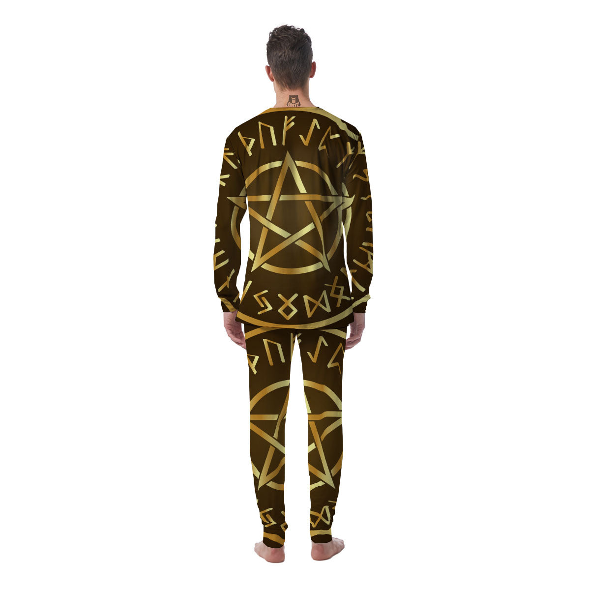 Runes Pentagram Viking Nordic Print Men's Pajamas-grizzshop