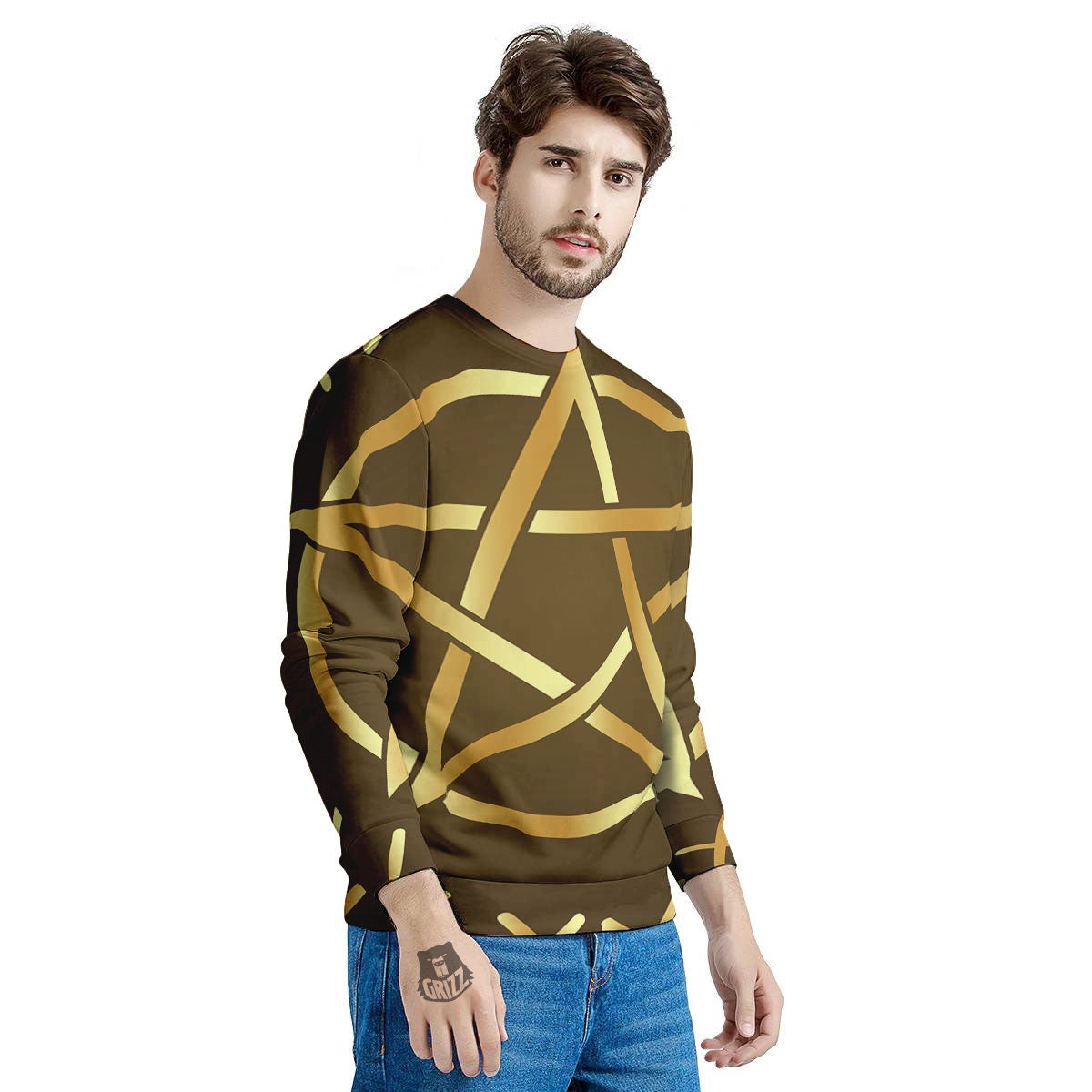Runes Pentagram Viking Nordic Print Men's Sweatshirt-grizzshop