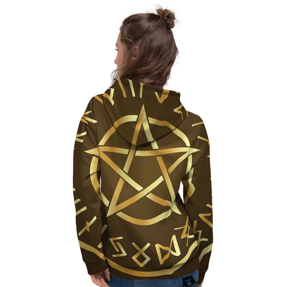 Runes Pentagram Viking Nordic Print Women's Hoodie-grizzshop
