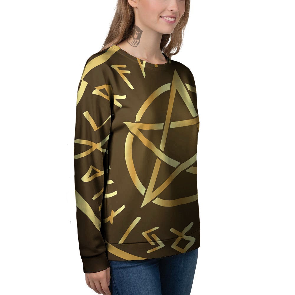 Runes Pentagram Viking Nordic Print Women's Sweatshirt-grizzshop