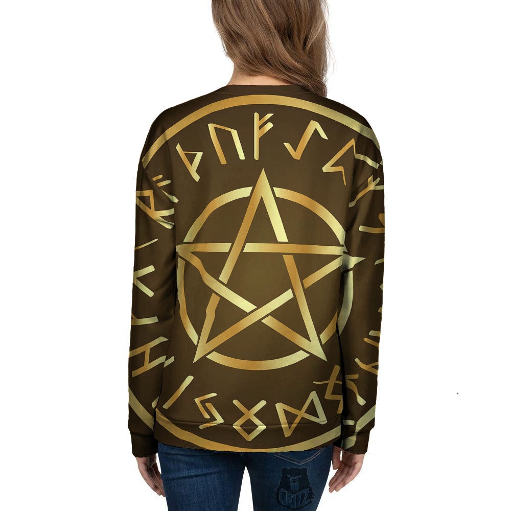Runes Pentagram Viking Nordic Print Women's Sweatshirt-grizzshop
