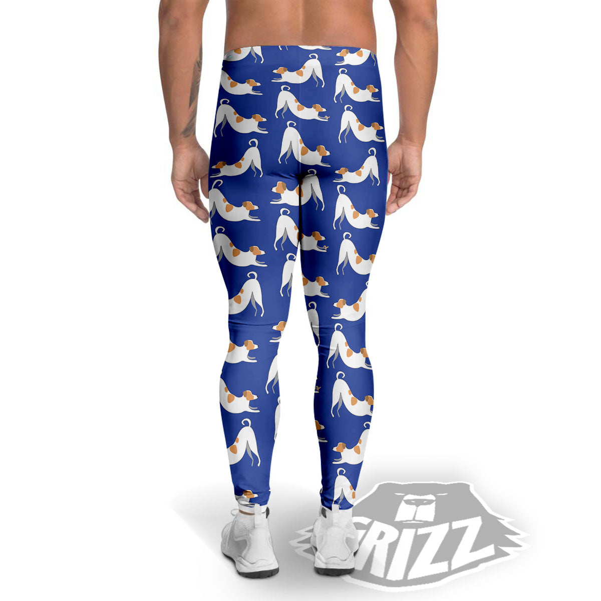 Russell Terrier Blue Jack Print Pattern Men's Leggings-grizzshop