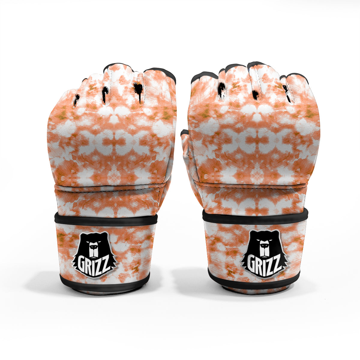 Rusty Tie Dye Orange Watercolor Print MMA Gloves-grizzshop