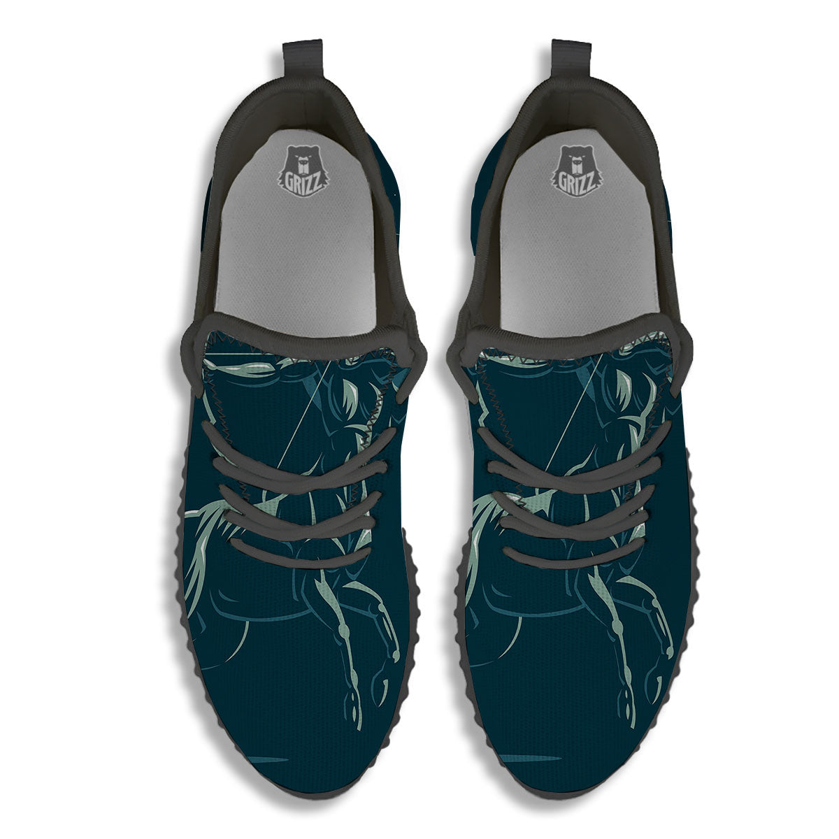 Sagittarius Sign Astrology Print Black Walking Shoes-grizzshop
