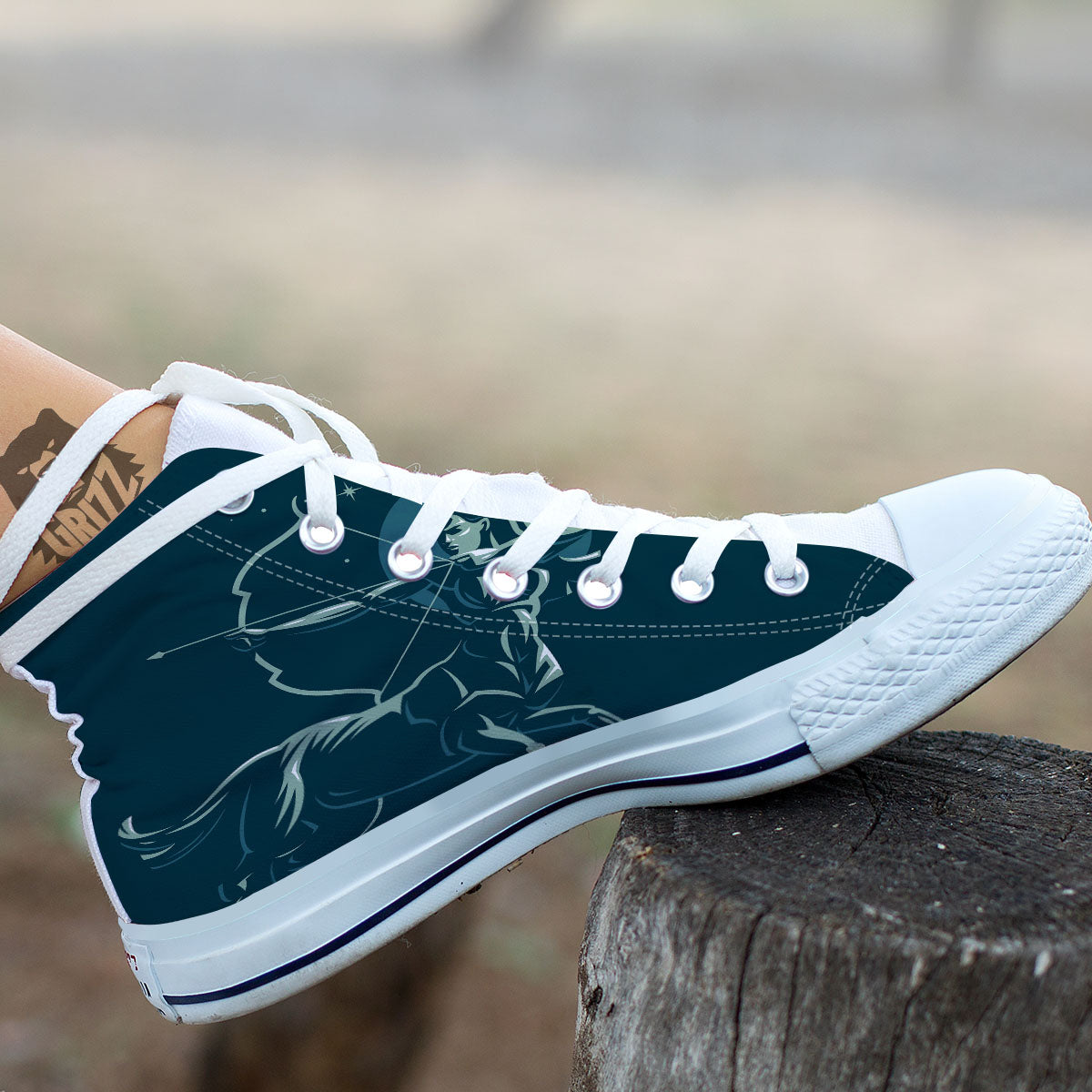 Sagittarius Sign Astrology Print White High Top Shoes-grizzshop