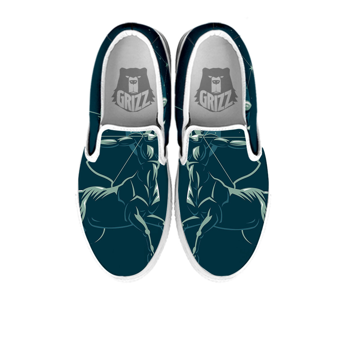 Sagittarius Sign Astrology Print White Slip On Shoes-grizzshop
