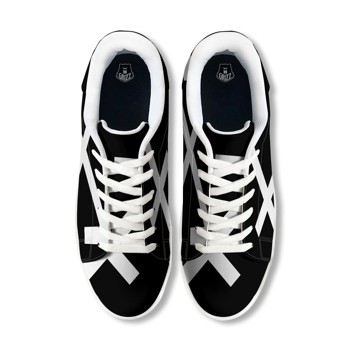 Sagittarius Sign White And Black Print White Low Top Sneakers-grizzshop