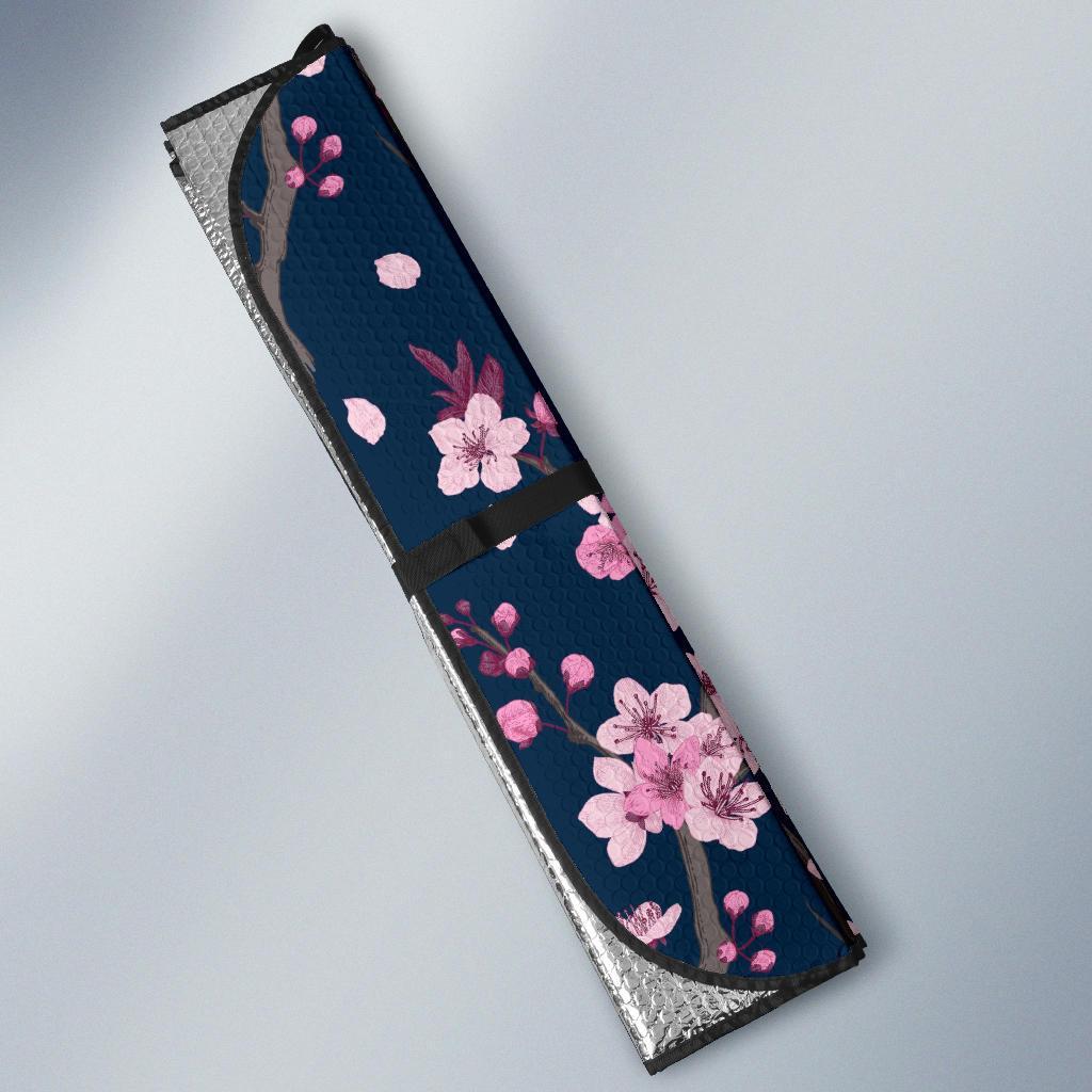 Sakura Cherry Blossom Car Sun Shade-grizzshop