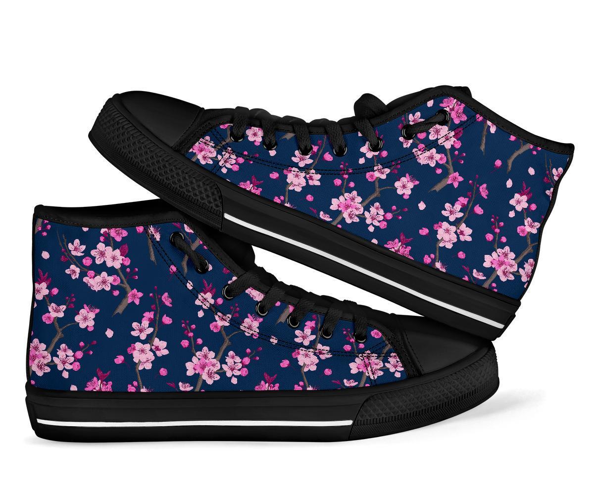 Sakura Cherry Blossom Men Women's High Top Shoes-grizzshop
