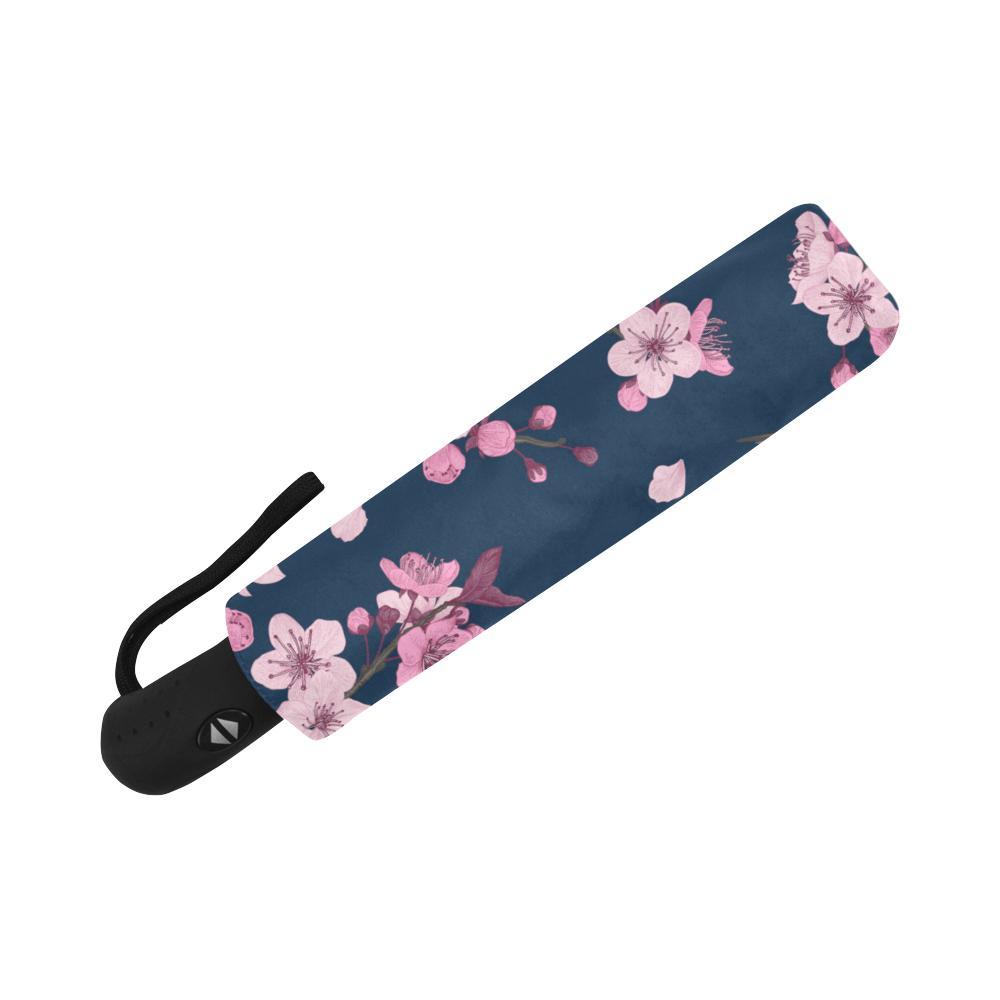 Sakura Cherry Blossom Print Automatic Foldable Umbrella-grizzshop