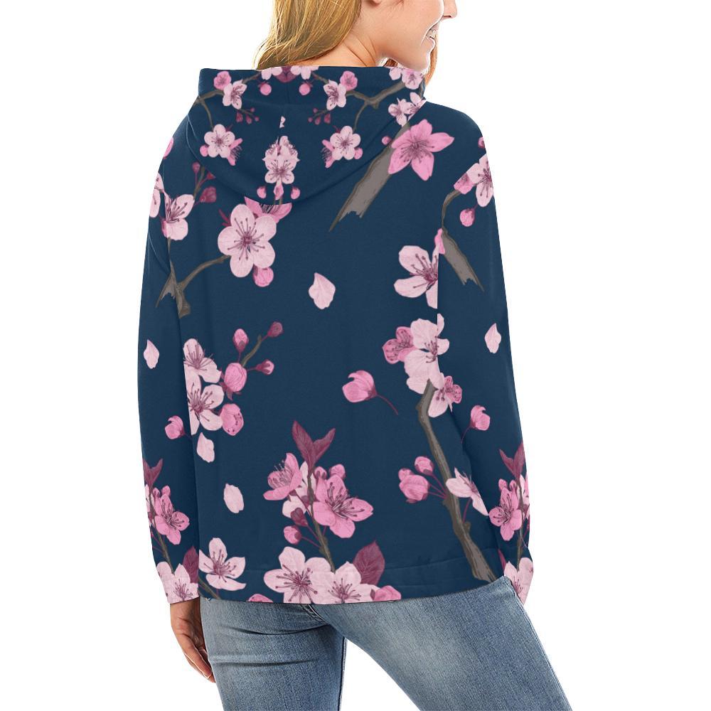 Sakura Cherry Blossom Women Pullover Hoodie -grizzshop