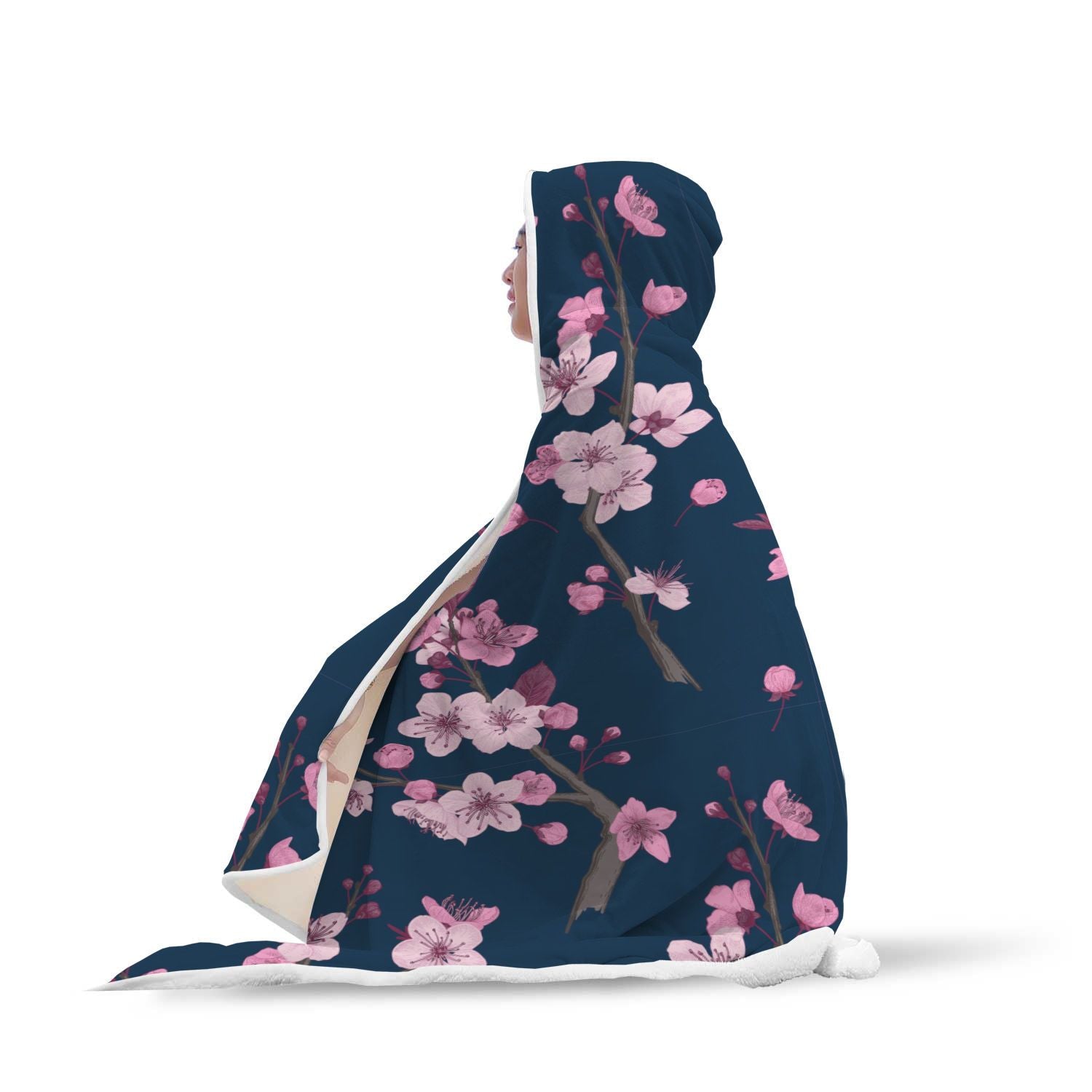 Sakura Cherry Blossom Hooded Blanket-grizzshop