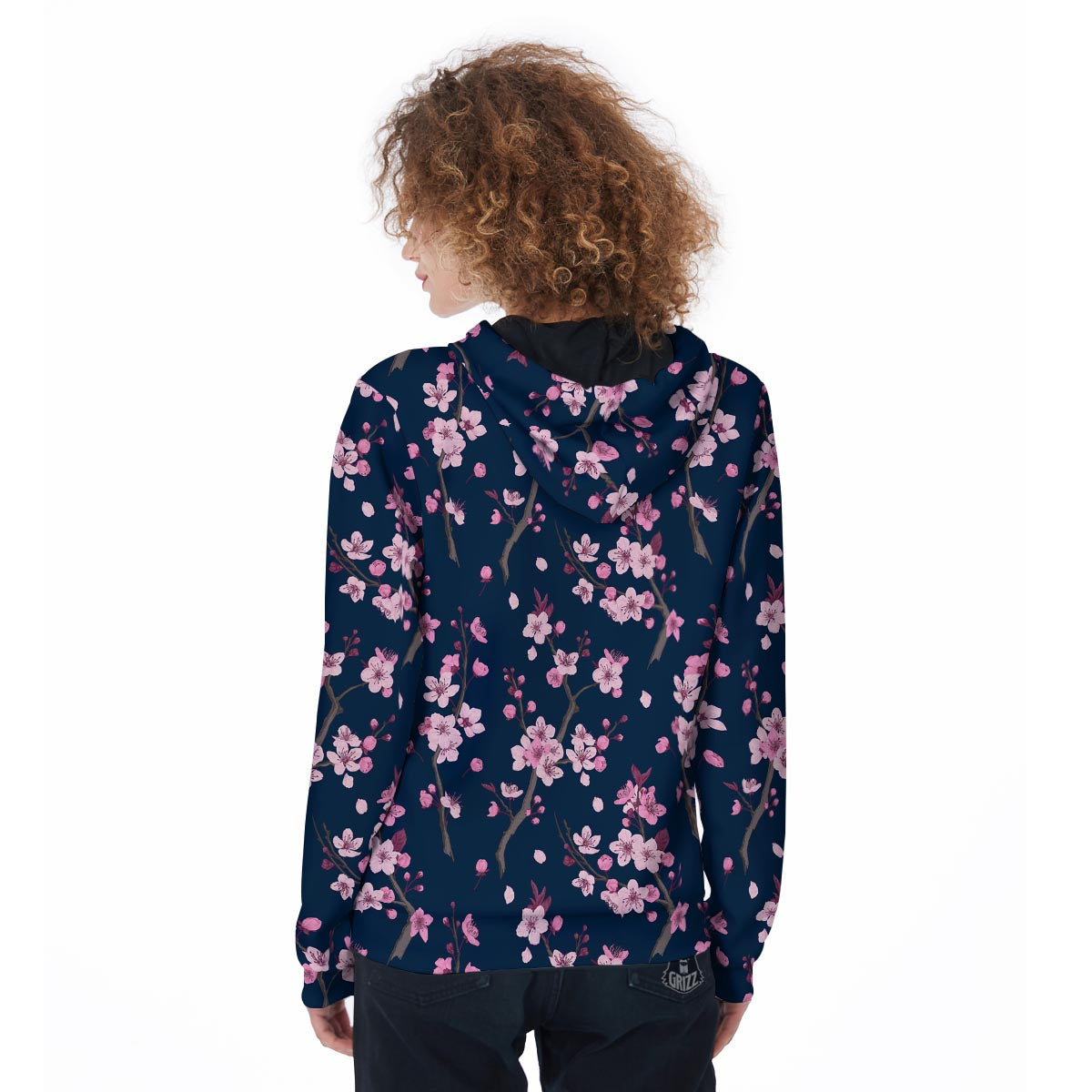 Sakura Cherry Blossom Women Zip Up Hoodie-grizzshop