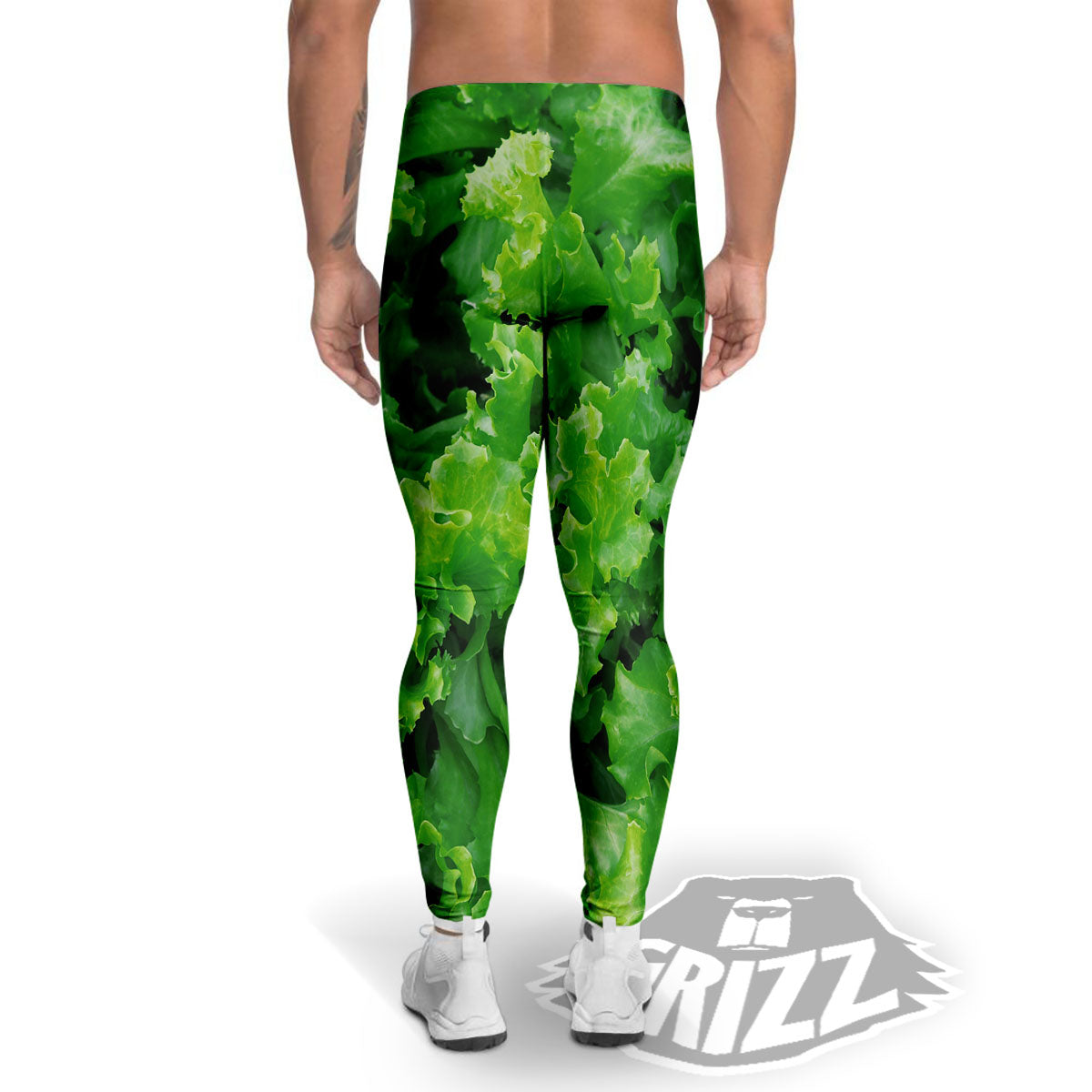 Salad Lettuce Green Print Men's Leggings-grizzshop