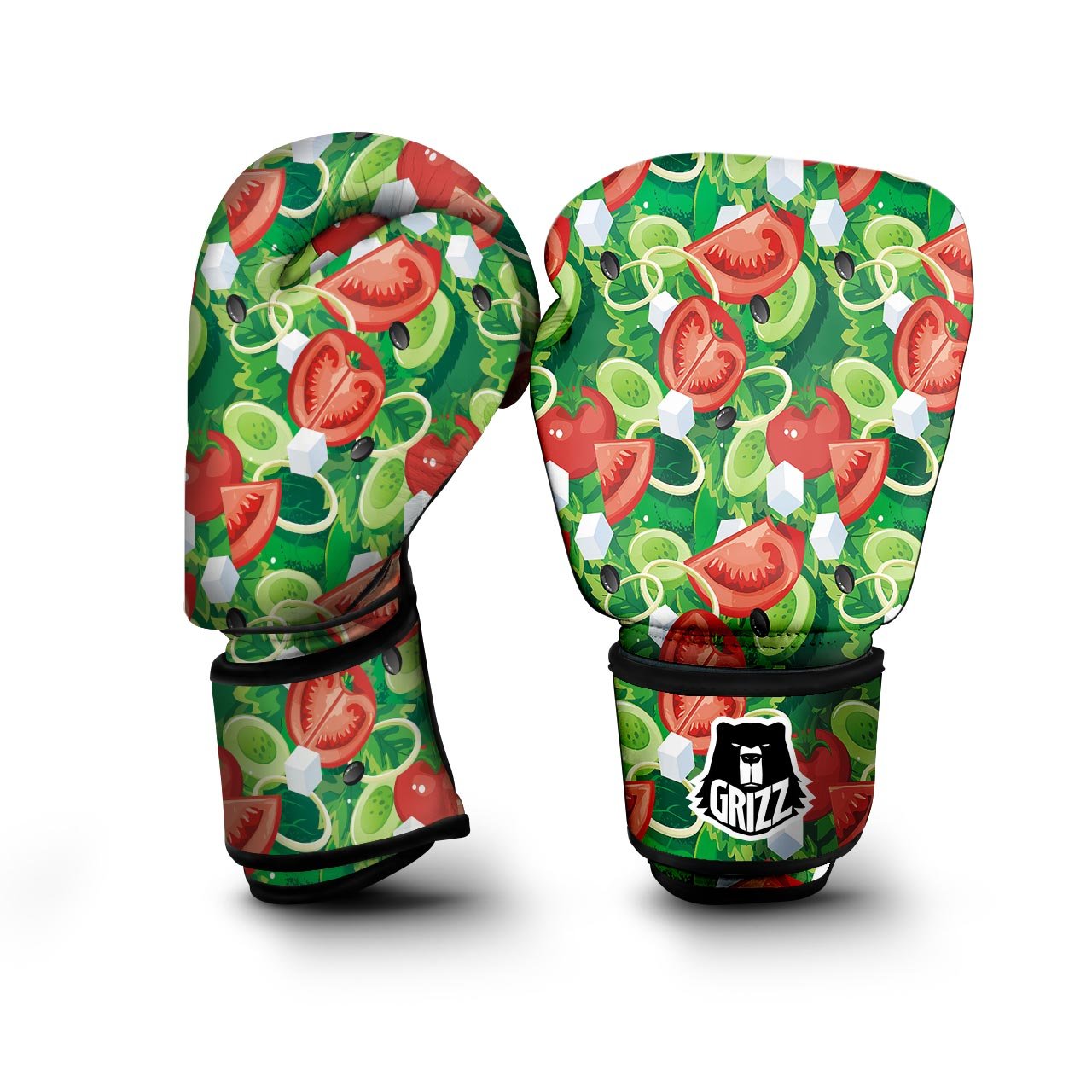 Salad Vegetable Print Pattern Boxing Gloves-grizzshop
