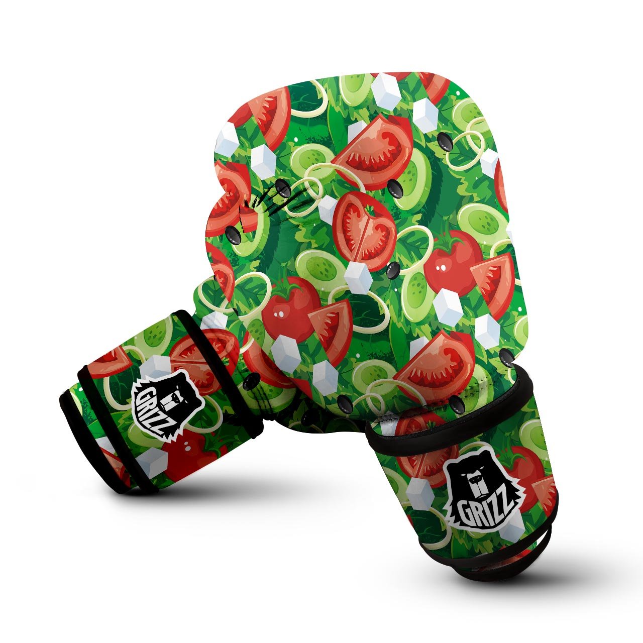 Salad Vegetable Print Pattern Boxing Gloves-grizzshop