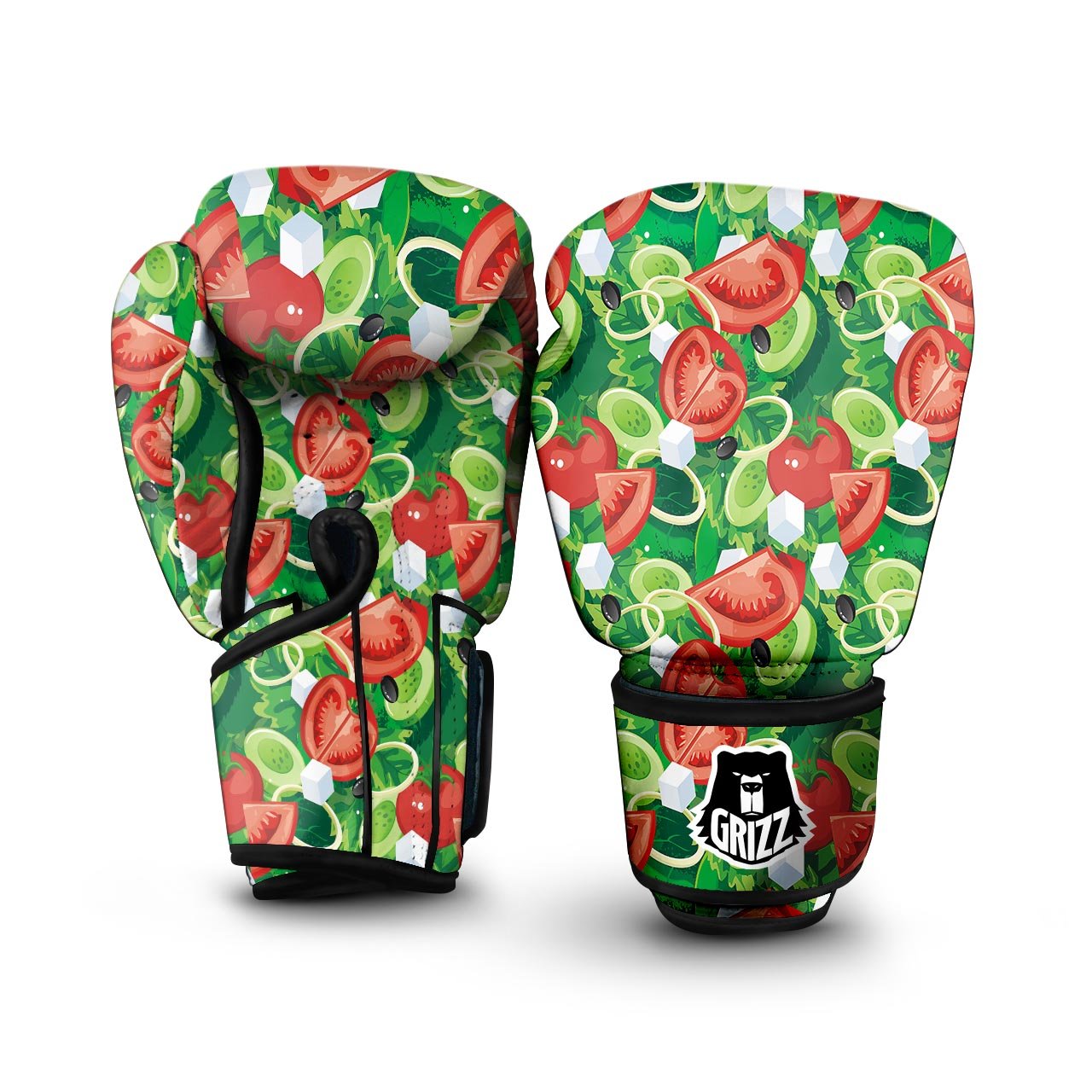 Salad Vegetable Print Pattern Boxing Gloves-grizzshop