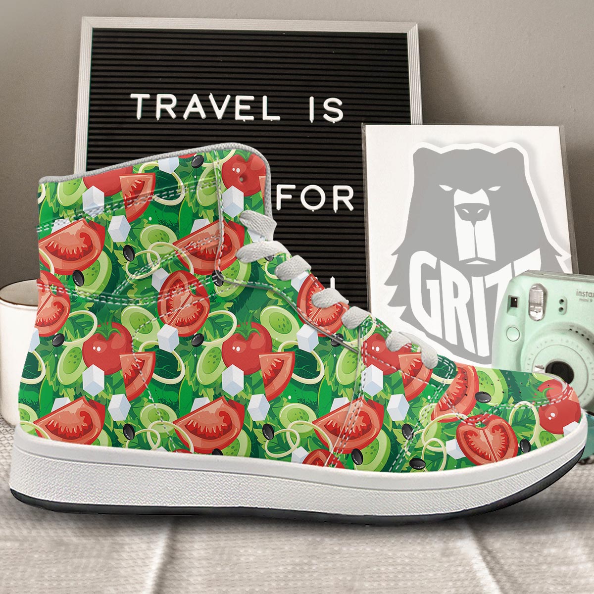 Salad Vegetable Print Pattern High Top Sneakers-grizzshop