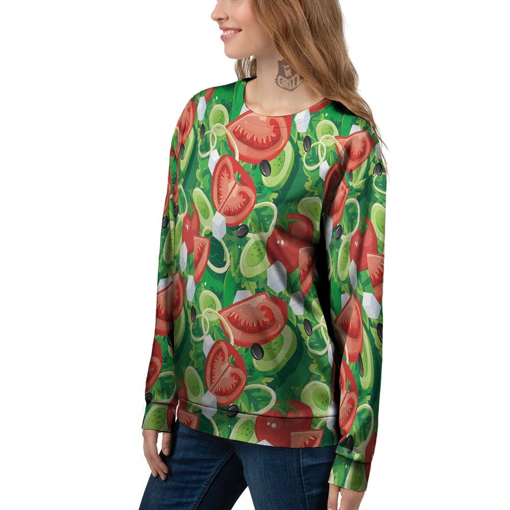 Salad Vegetable Print Pattern Women's Sweatshirt-grizzshop