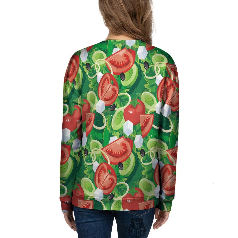 Salad Vegetable Print Pattern Women's Sweatshirt-grizzshop