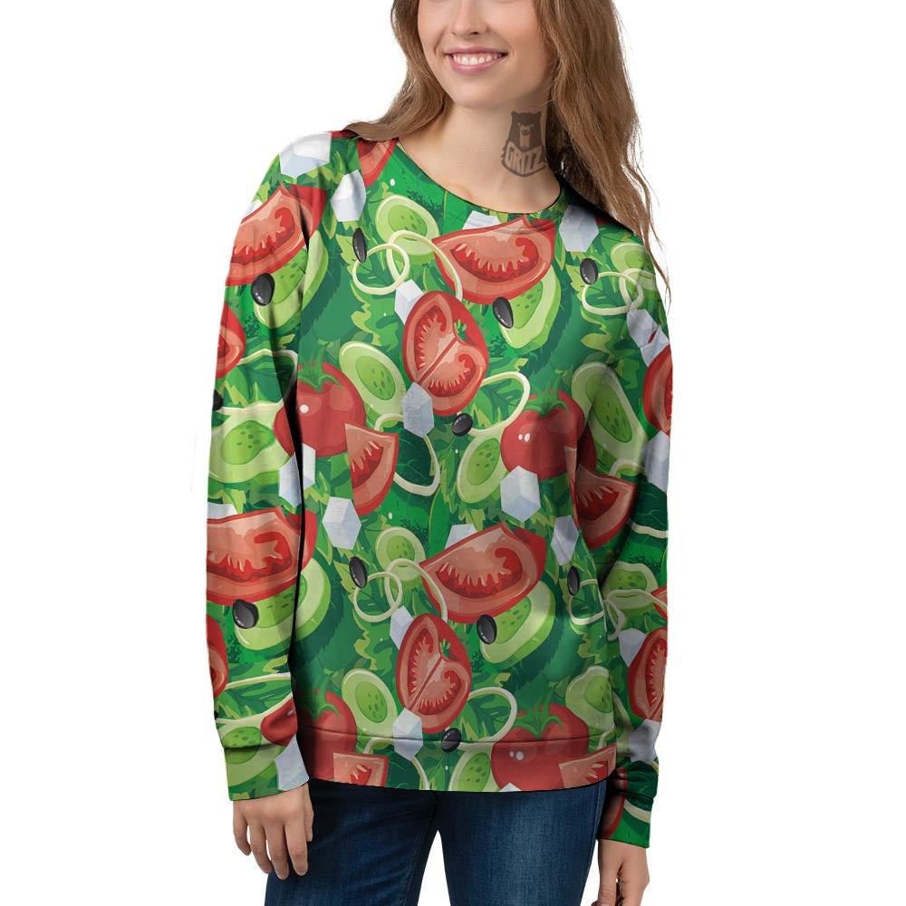 Salad Vegetable Print Pattern Women's Sweatshirt-grizzshop