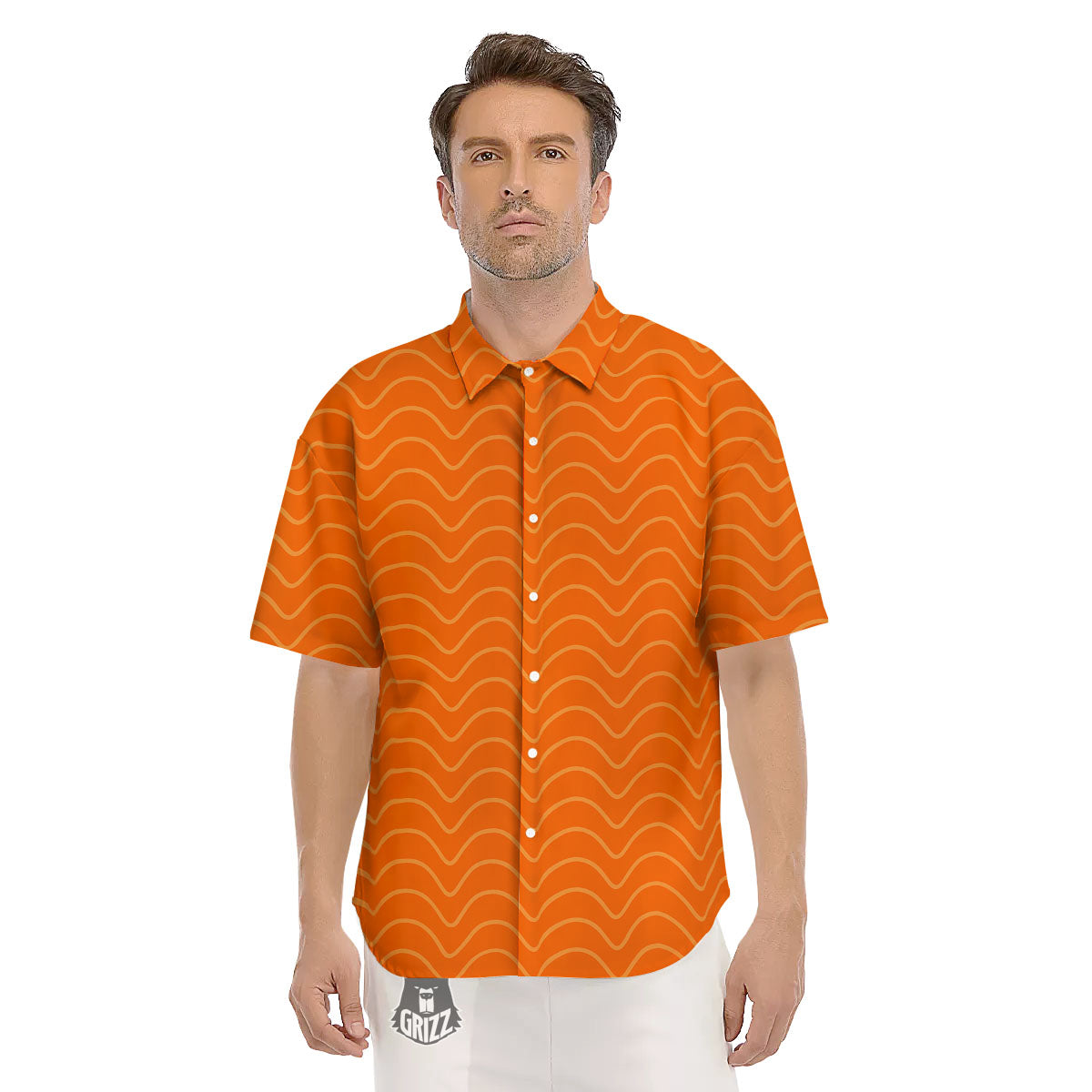 Salmon Fillet Print Men's Short Sleeve Shirts-grizzshop