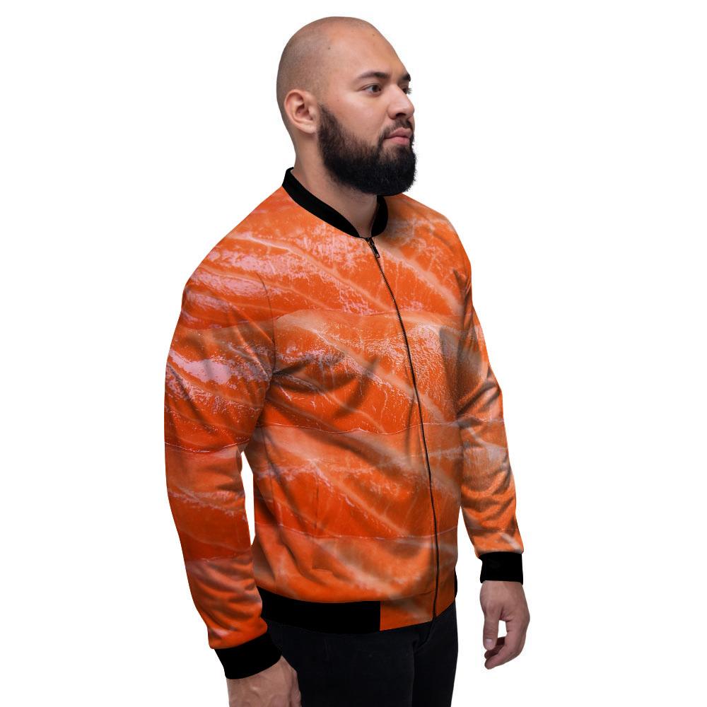 Salmon Print Men's Bomber Jacket-grizzshop