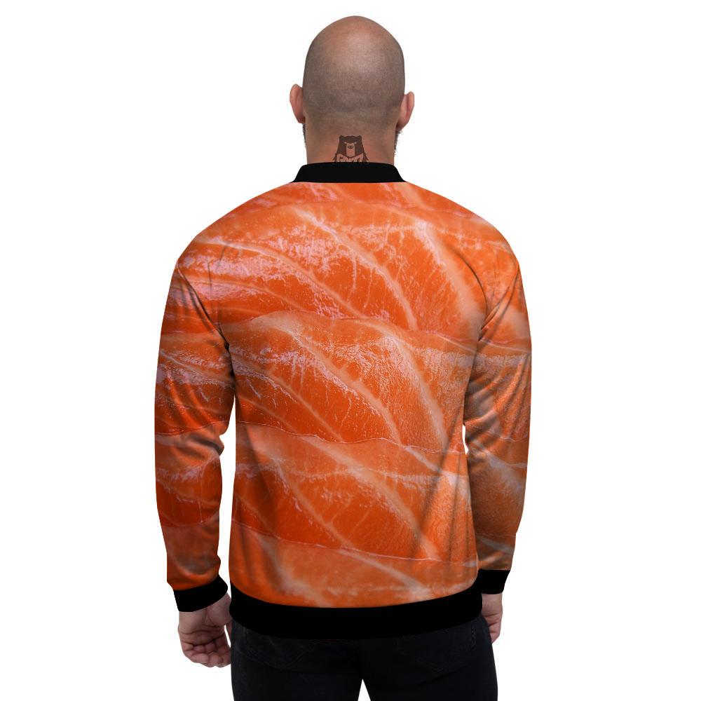 Salmon Print Men's Bomber Jacket-grizzshop