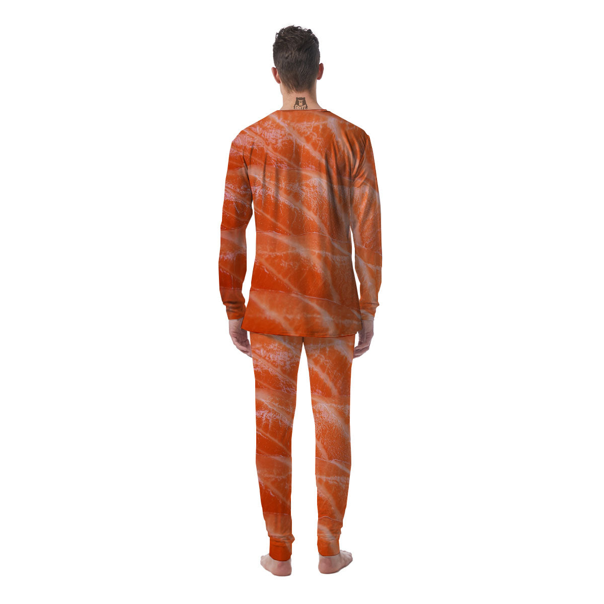 Salmon Print Men's Pajamas-grizzshop