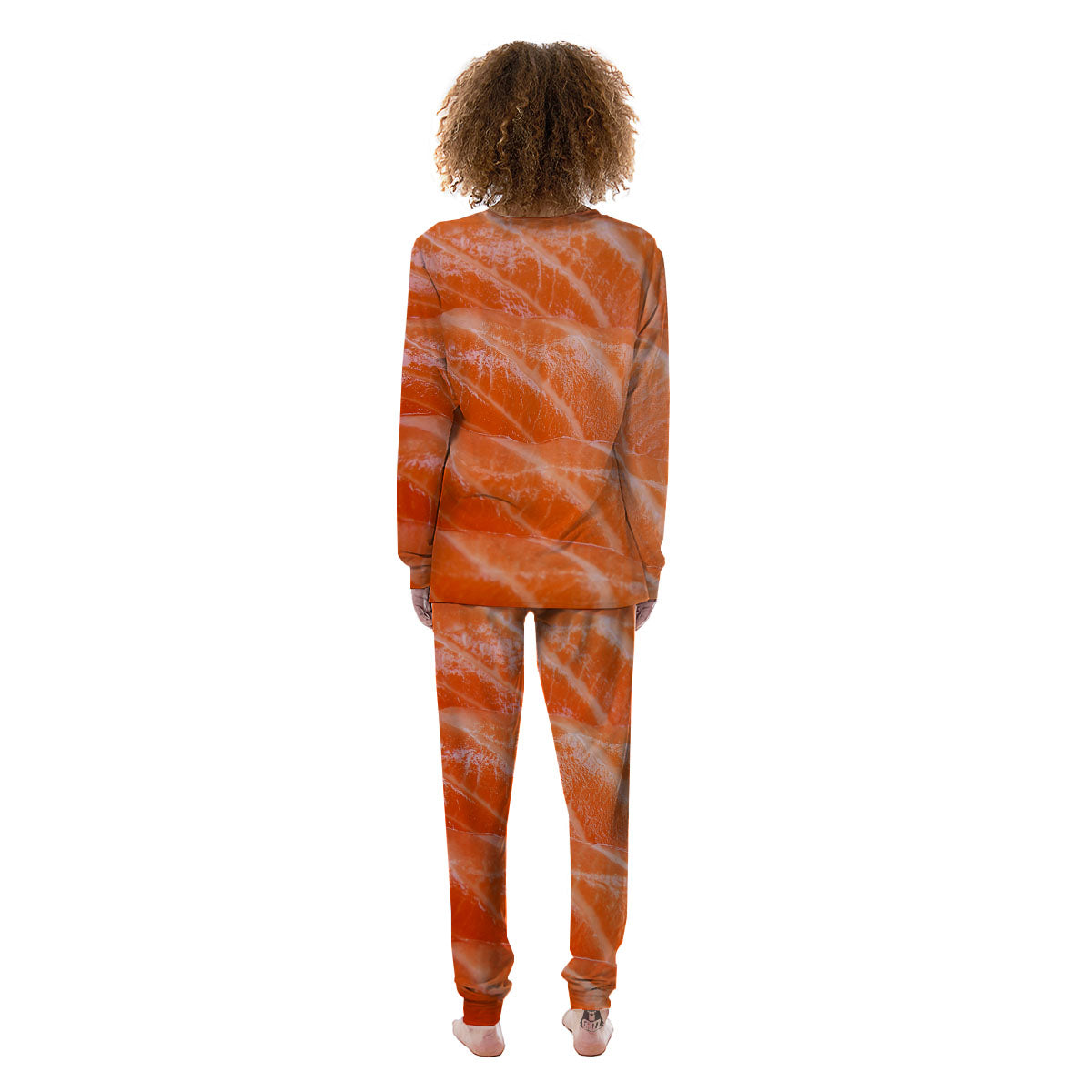 Salmon Print Women's Pajamas-grizzshop