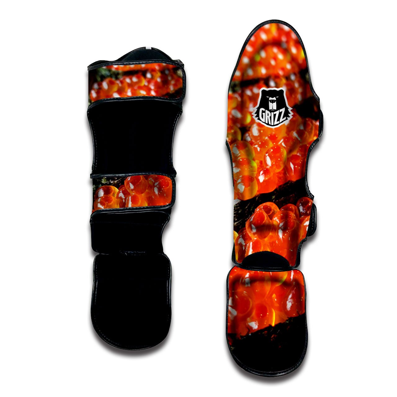 Salmon Roe Sushi Print Muay Thai Shin Guards-grizzshop
