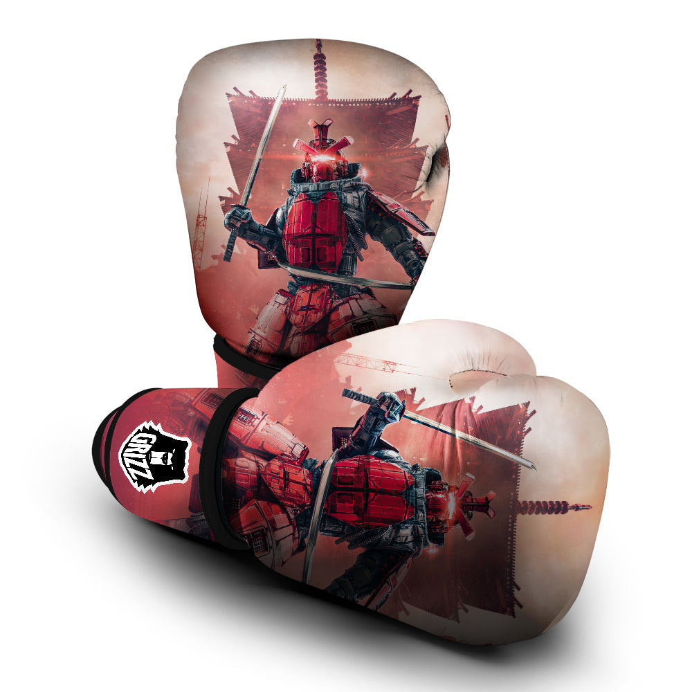 Samurai Robot Print Boxing Gloves-grizzshop