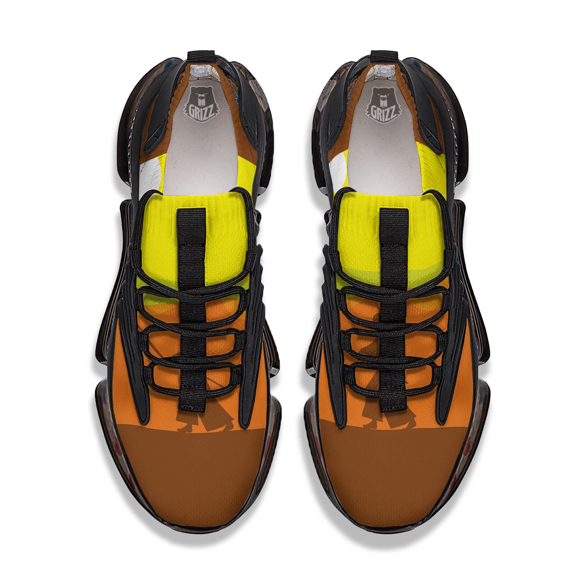 Samurai Sunset Japanese Print Black Gym Shoes-grizzshop