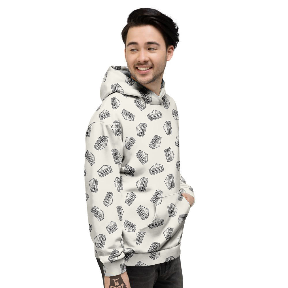 Sandwich Grey Doodle Print Pattern Men's Hoodie-grizzshop