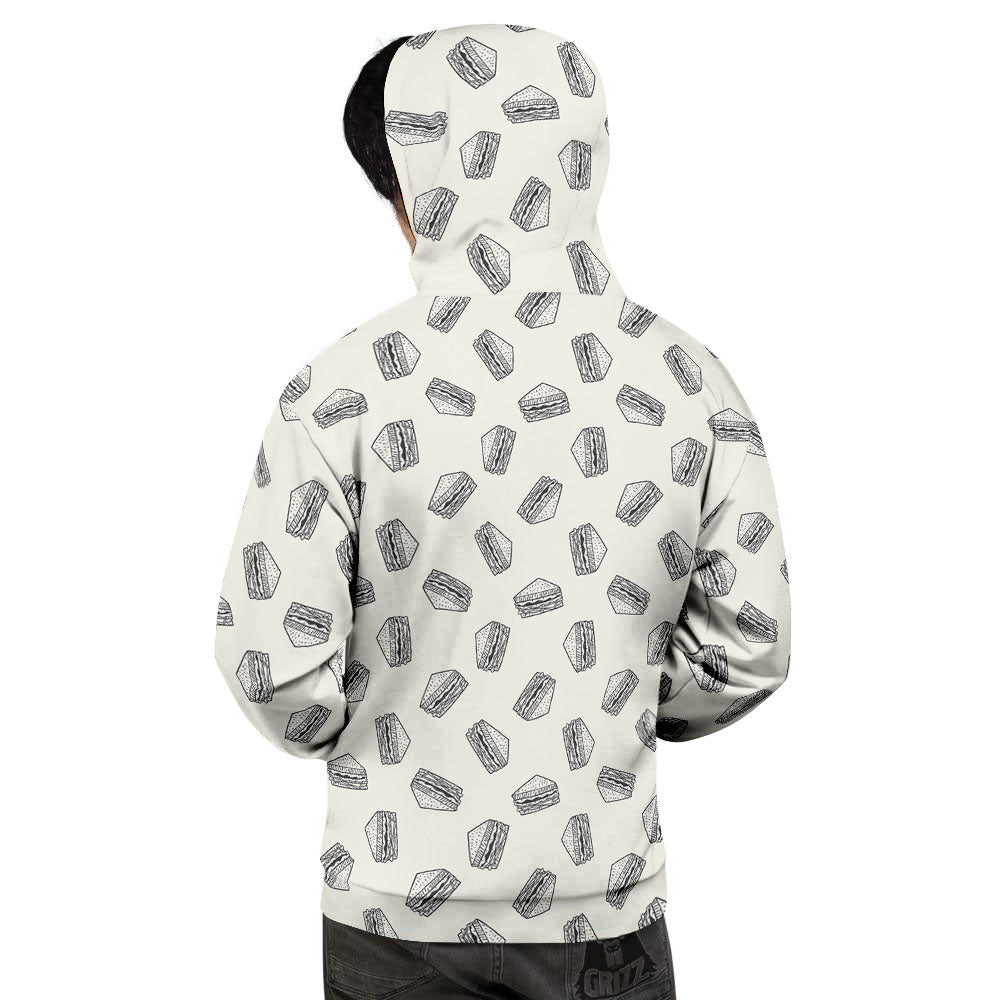 Sandwich Grey Doodle Print Pattern Men's Hoodie-grizzshop