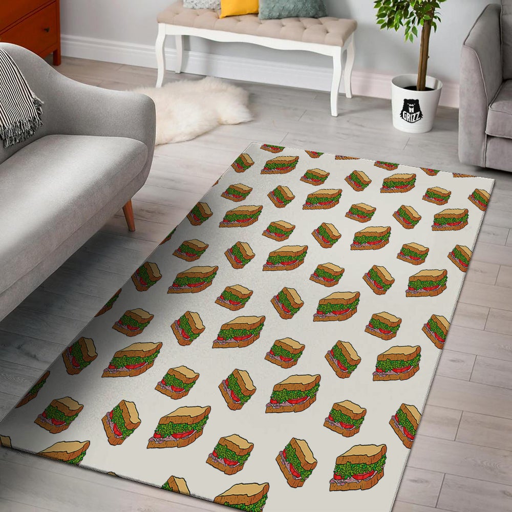 Sandwiches White Print Pattern Floor Mat-grizzshop
