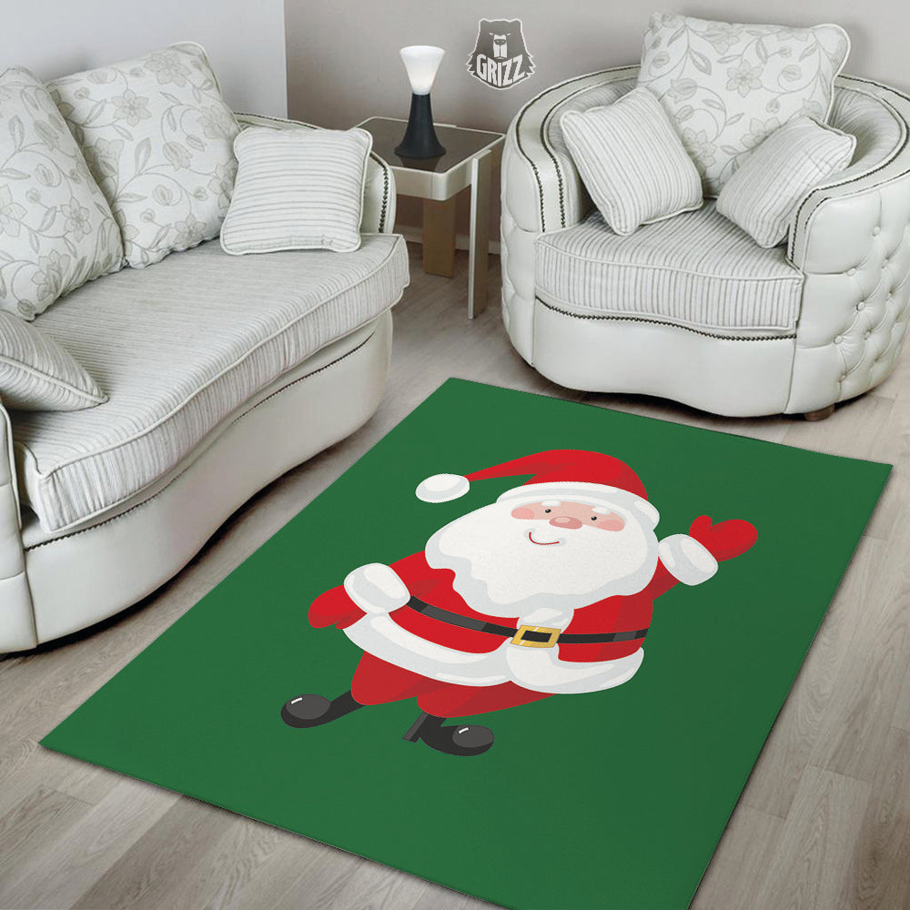 Santa Claus Cartoon Print Floor Mat-grizzshop