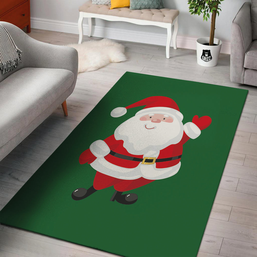 Santa Claus Cartoon Print Floor Mat-grizzshop