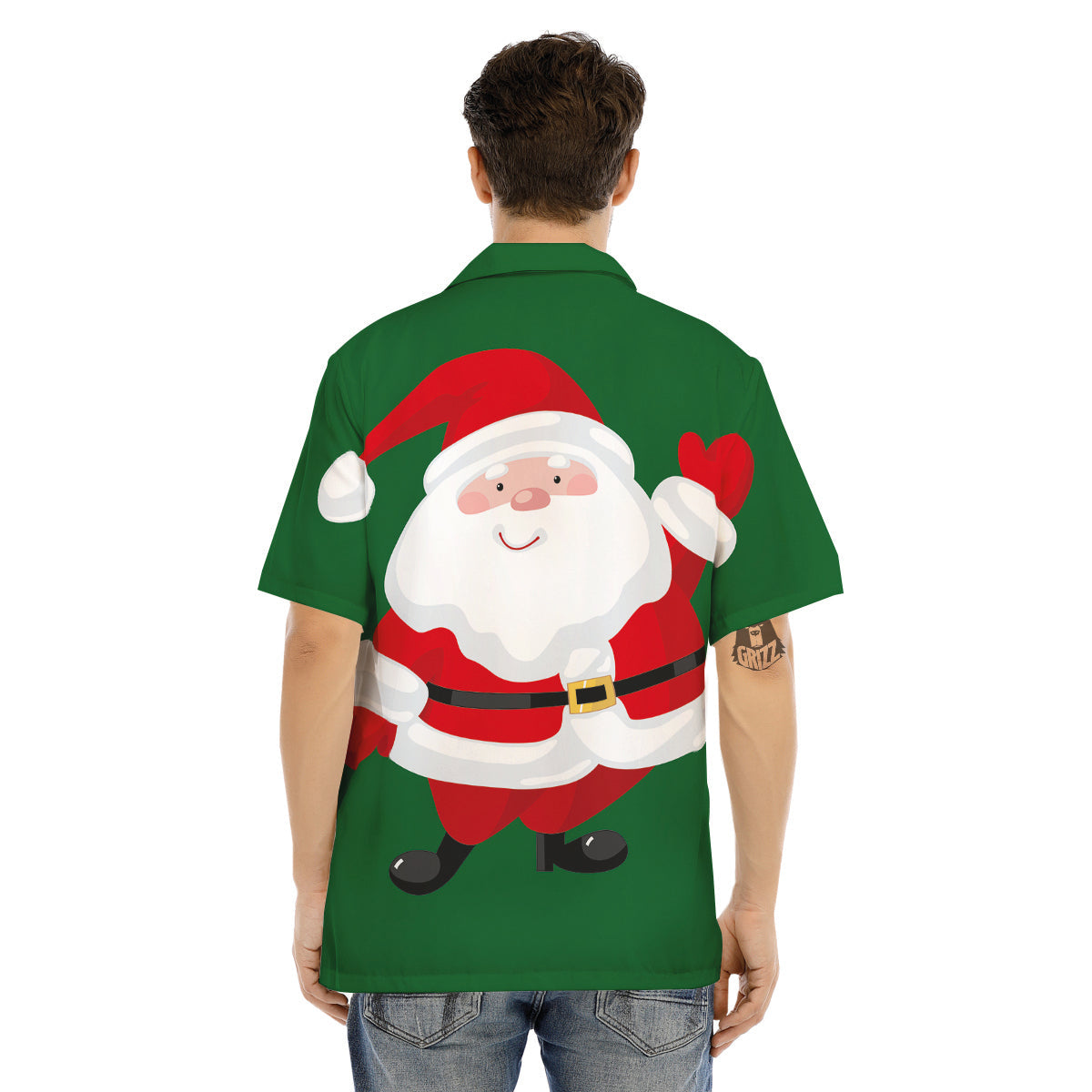 Santa Claus Cartoon Print Men's Hawaiian Shirt-grizzshop