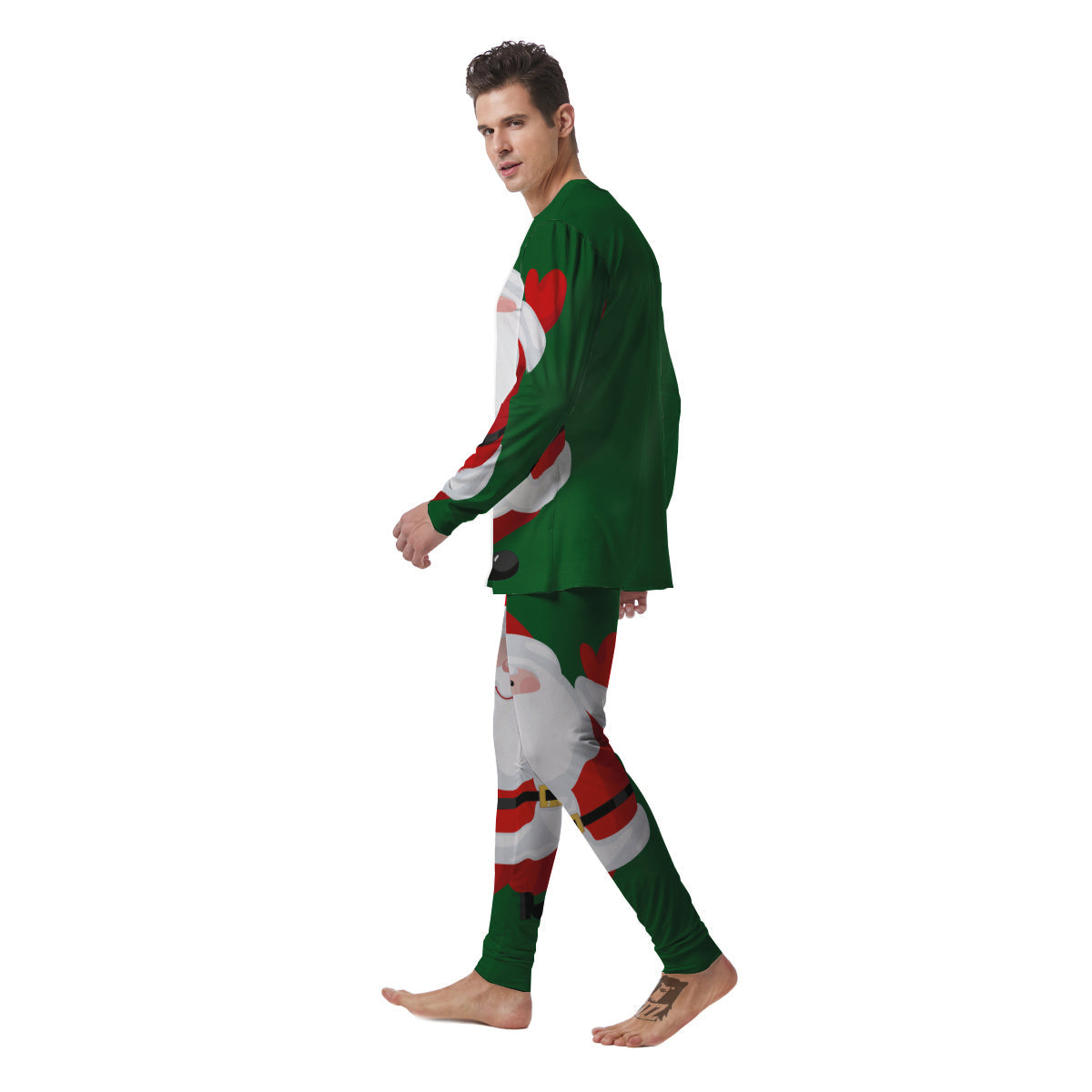 Santa Claus Cartoon Print Men's Pajamas-grizzshop
