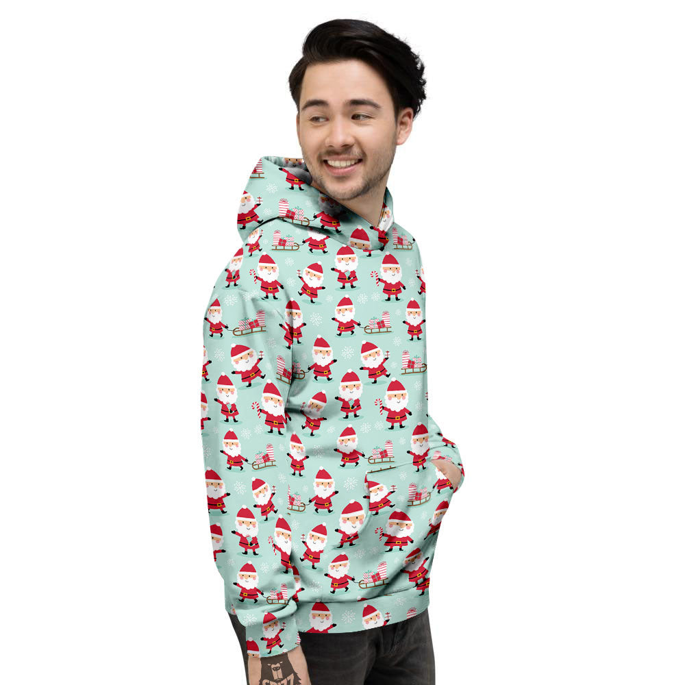 Santa Claus Cartoon Print Pattern Men's Hoodie-grizzshop