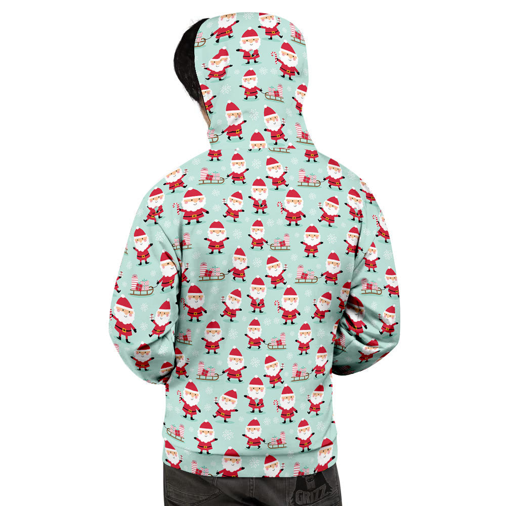 Santa Claus Cartoon Print Pattern Men's Hoodie-grizzshop