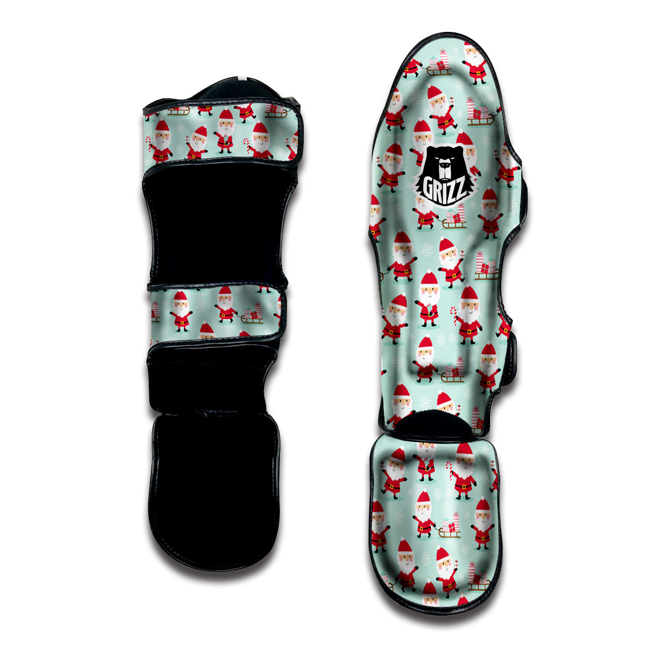 Santa Claus Cartoon Print Pattern Muay Thai Shin Guards-grizzshop