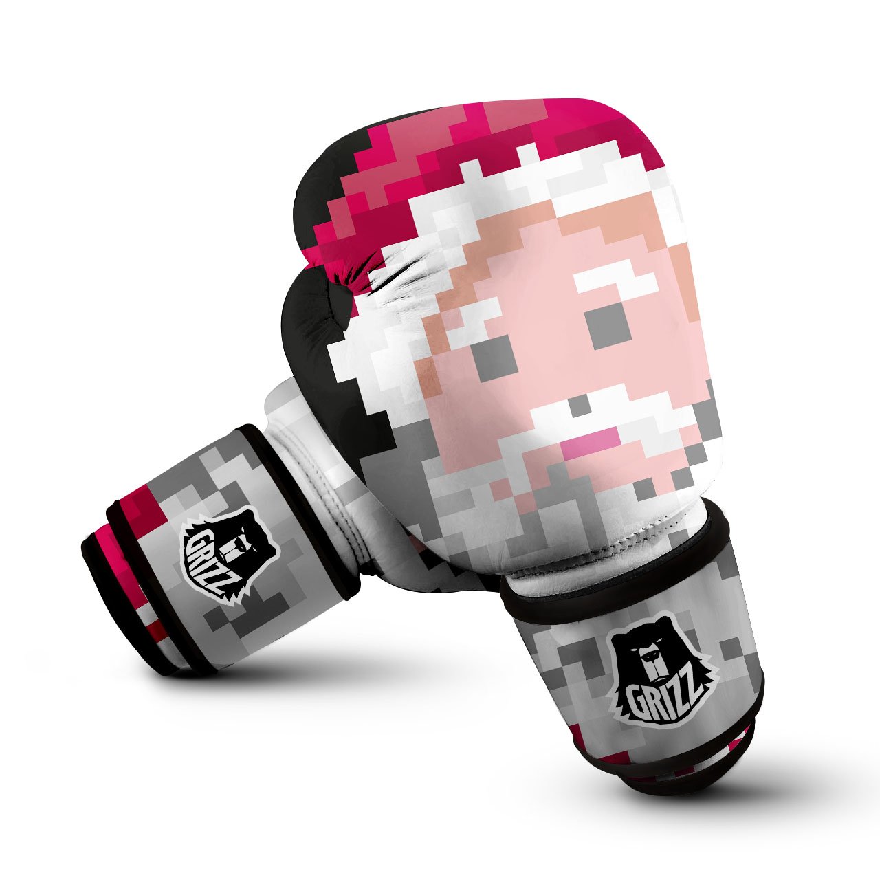 Santa Claus Christmas Pixel Print Boxing Gloves-grizzshop